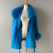 Load image into Gallery viewer, BLUE VIVIENNE CASHMERE COAT
