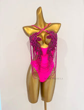 Load image into Gallery viewer, HANDMADE HOT PINK CONTRAST SWIM COSTUME
