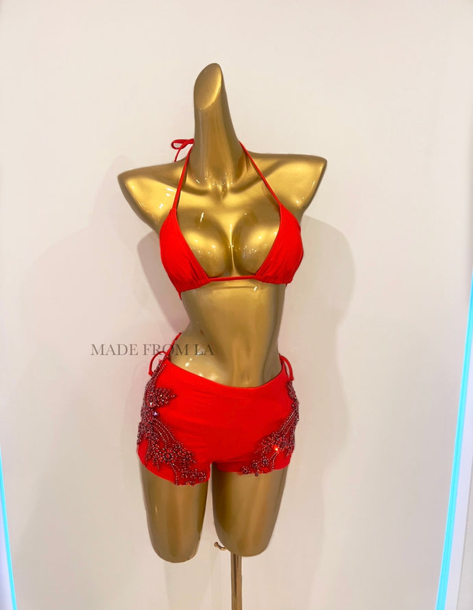 RED 3PC BIKINI SET