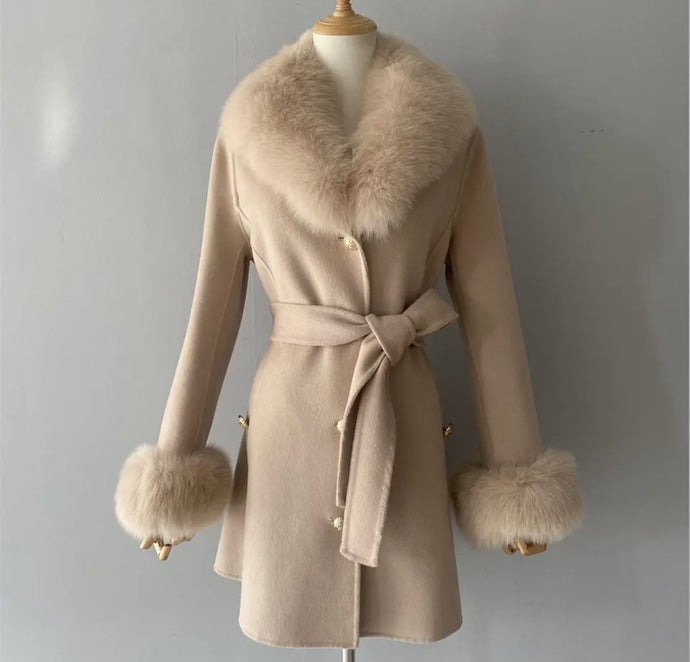 LIGHT BEIGE VIVIENNE CASHMERE COAT