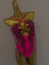 Load image into Gallery viewer, HANDMADE HOT PINK CONTRAST SWIM COSTUME
